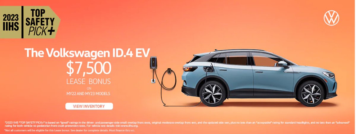 Volkswagen ID.4....The first electric SUV for everyone!
Stylish, roomy, fun, electric SUV smarter!
Learn more at bit.ly/44P3ASK