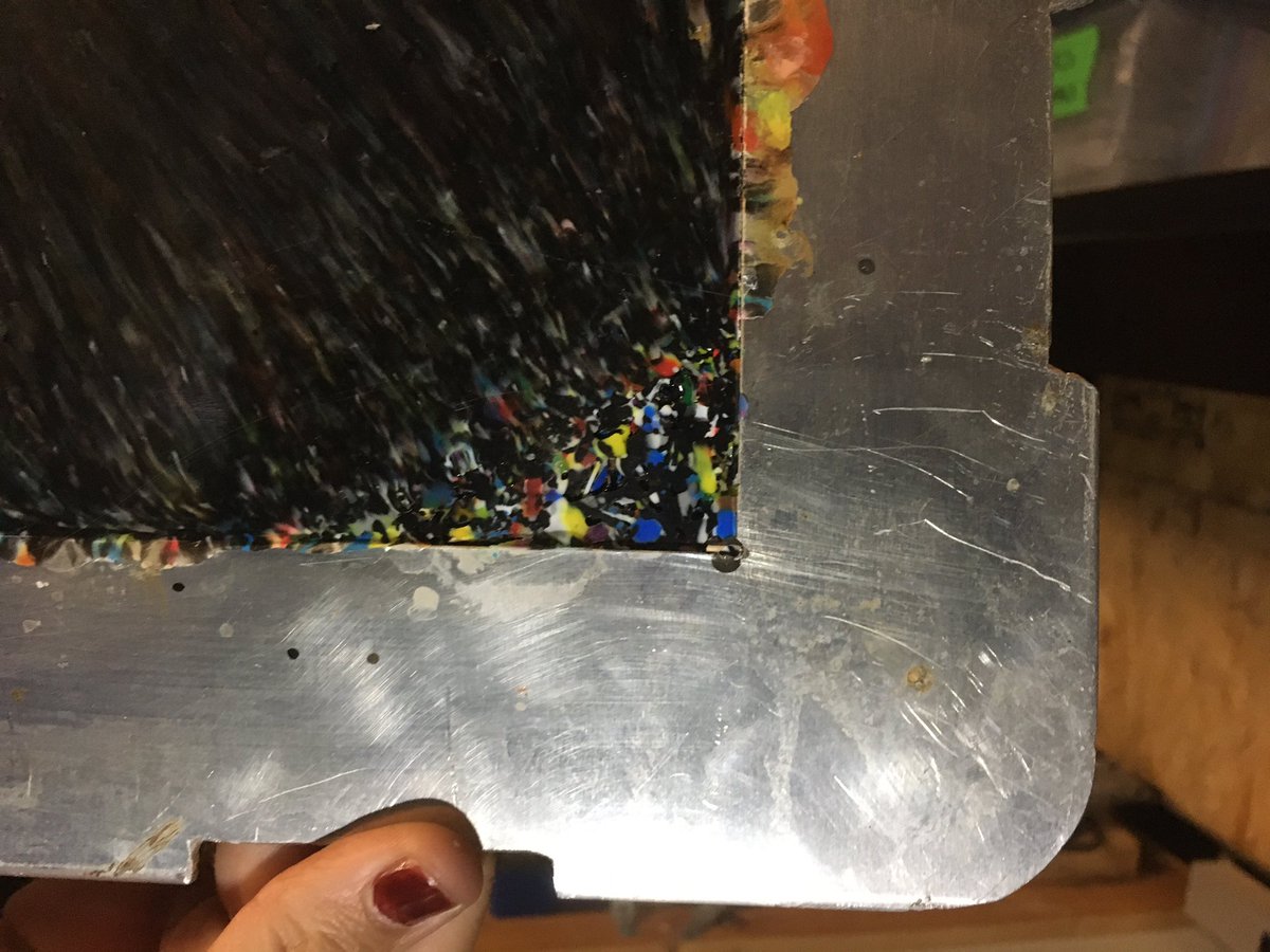 JonJonAnimation's tweet photo. A creation made with a heat mold of melted shreds from collected plastic food and various item containers. Is this a piece of art or a panel for an object that has yet to be determined. #wip #plasticpolymers #reuse https://t.co/QvT6zsiuXt