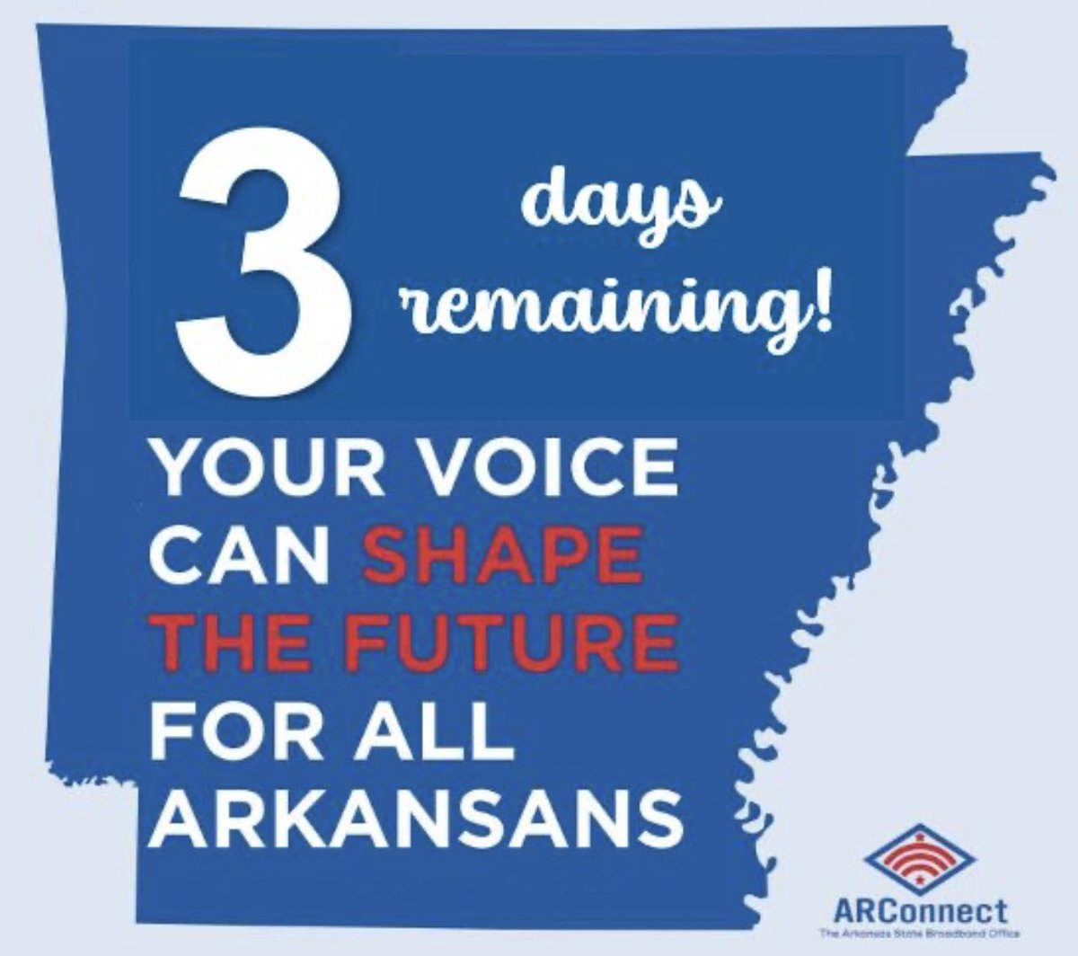 Have your voice heard through <a href="/ARConnectASBO/">The Arkansas State Broadband Office</a>’s Digital Skills and Opportunity Survey! The survey will close on Wednesday, Aug. 2. 

The survey can be accessed here:
uark.qualtrics.com/jfe/form/SV_77….

#NaturallyConnected #ARConnect #ARCommerce #arpx #arleg #broadband