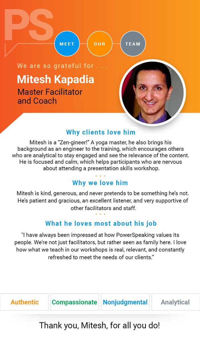 PowerSpeaking's tweet image. From our family to yours... meet our talented Master Facilitator and Coach Mitesh Kapadia