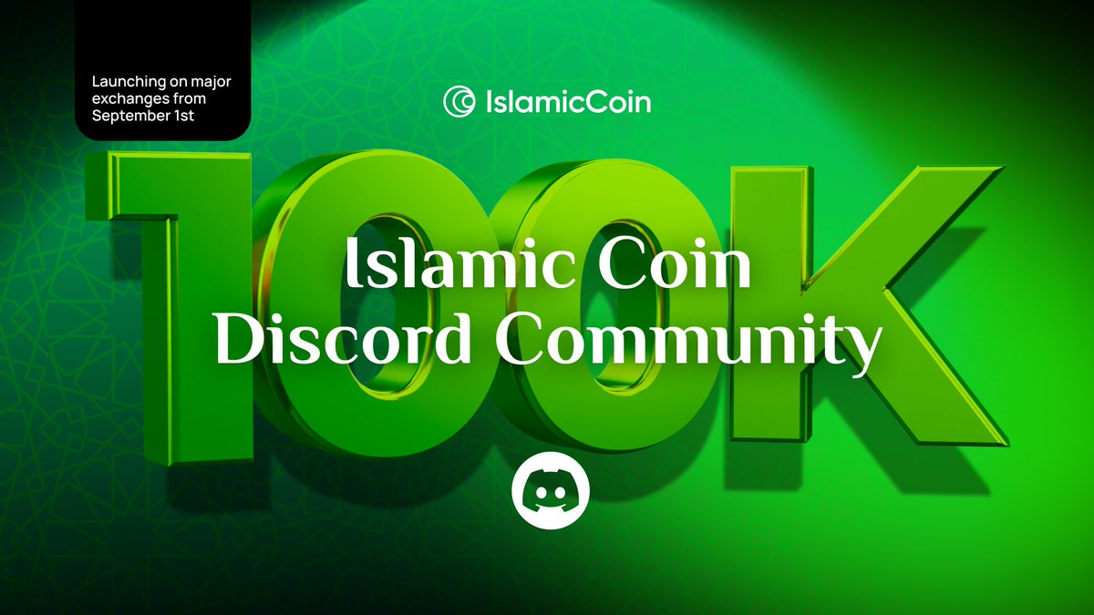 🌟 100,000 community members on #IslamicCoin Discord!  

Thanks to you, this place has become a melting pot of ideas, discussions, and support.   

Our deepest gratitude goes out to each one of you for infusing life into it and making it so lively! 🕹🚀