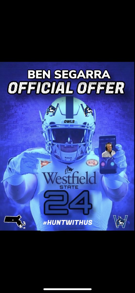 Im excited to say that I have been offered a roster spot from Westfield state football 
#LetsGoOwls
 @WSUOwlsFootball 
@CoachKMelanson 
@1Coachko 
@AdmiralFootball