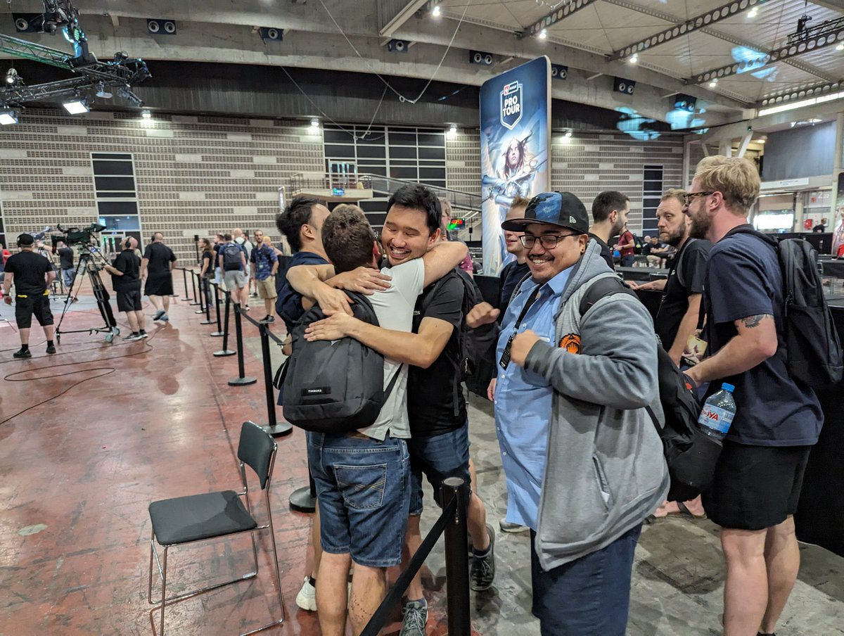 Heading home now, but this past week was one of the best Magic experiences I ever had. It's unreal to think that this all started with this one tweet, and now we've put three people into the Top 8 of a PT, qualified eight people for Worlds &amp; formed incredible friendships! (1/3)