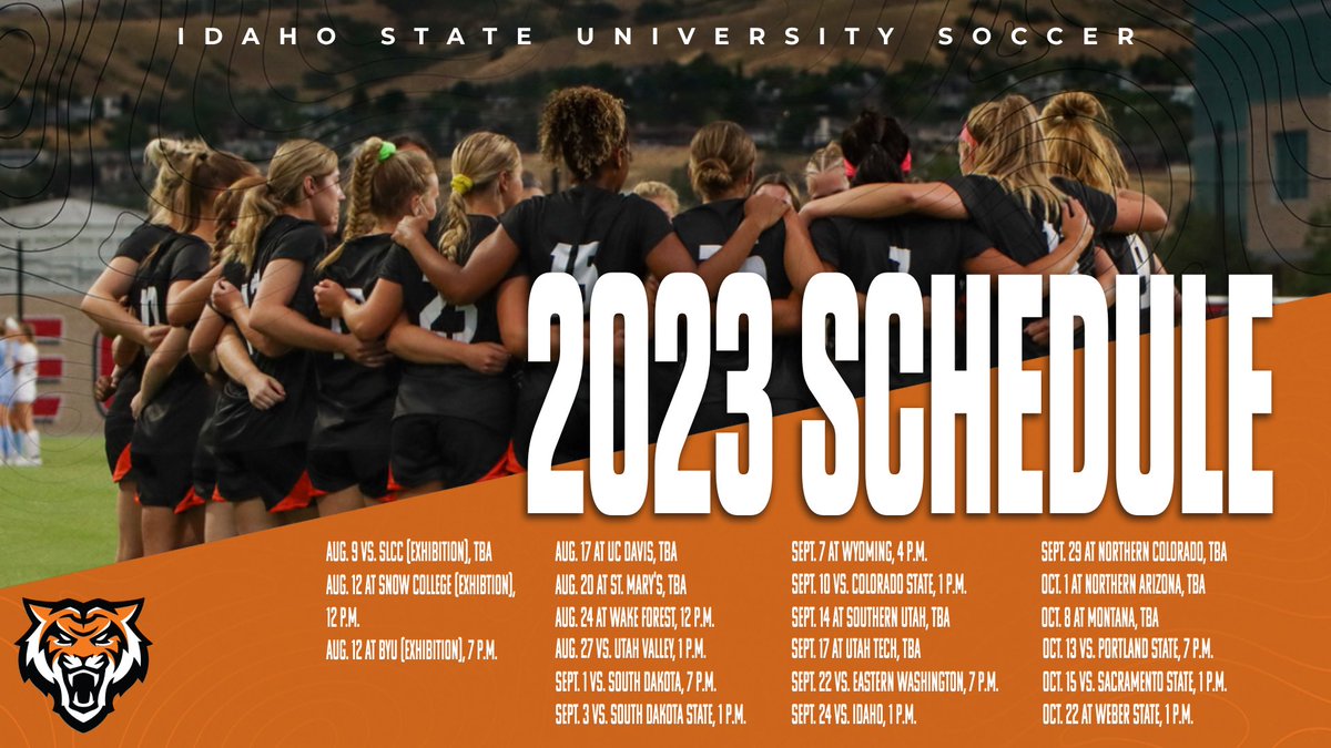 IdahoStateSoccr's tweet photo. Mark your calendars Bengal fans 🗓️⚽️

#RoarBengalsRoar https://t.co/MYno6IkLpr