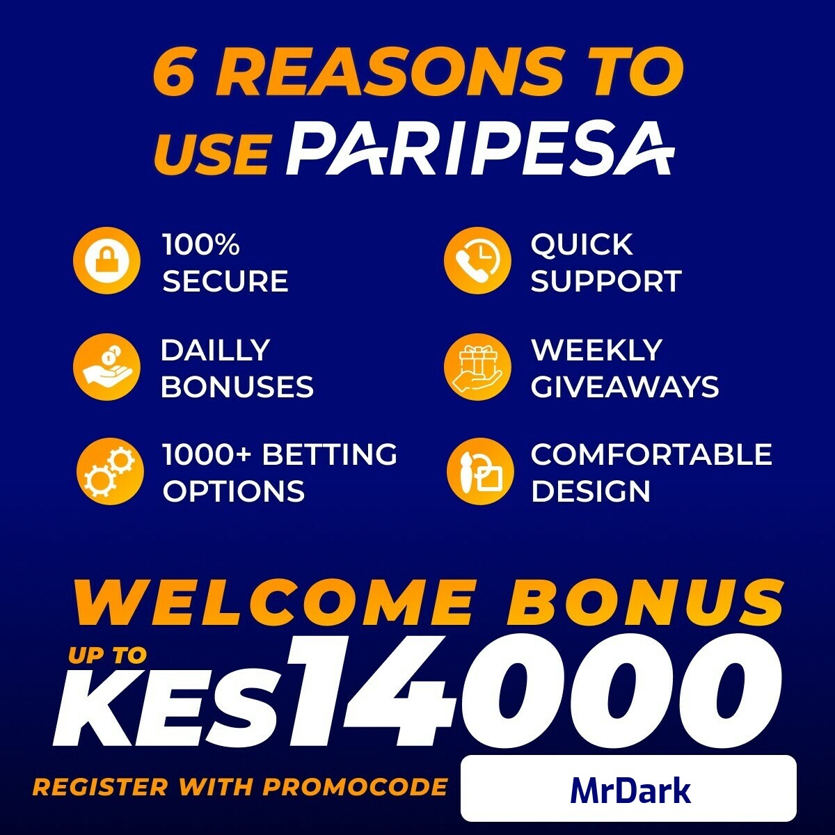 Enjoy 14000 bonus at PARIPESA on your first deposit boosted odds and instant Cash out🥳🔥Click link to register and use my promocode MrDark bit.ly/3O08HZm

Brian Chira Malema Bahati #coup Kepa Neymar Ibrahim Traore Cancelo Osimhen Kylian Mbappe Ziyech Moses Kuria