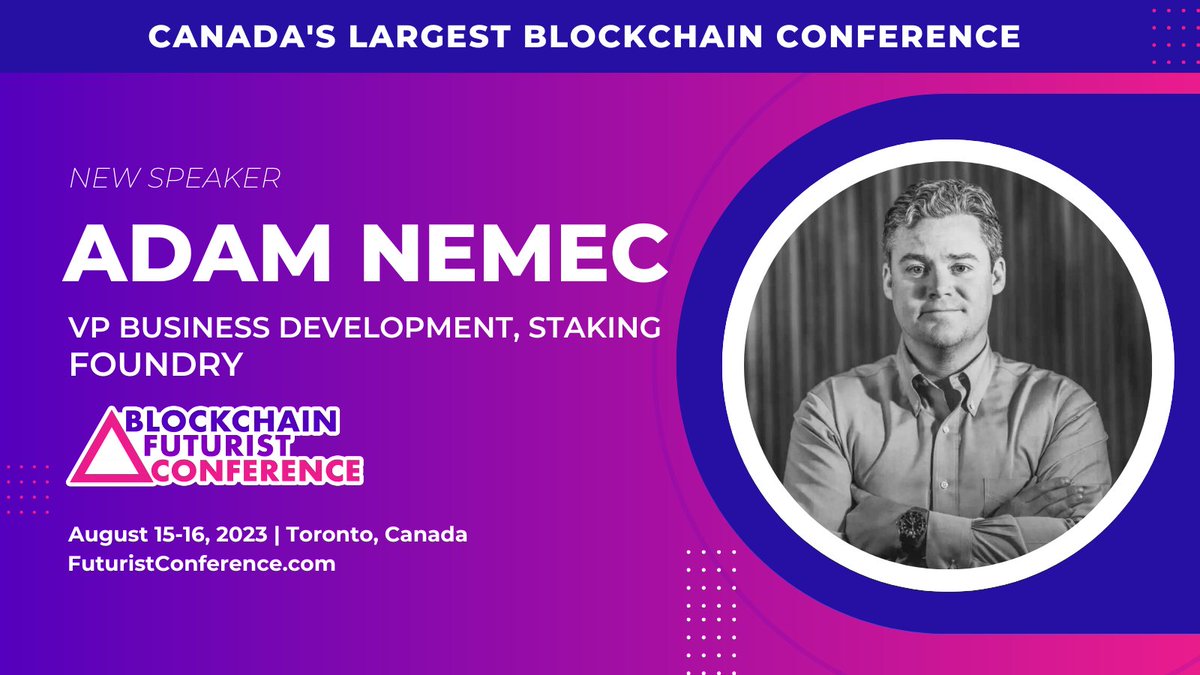🎙️Speaker Announcement🎙️

Adam Nemec <a href="/anemec/">JR Macready</a>, VP Business Development at Staking Foundry is an official speaker at #Futurist23 🎉

📍 Toronto, Canada
🗓️ August 15-16 2023
🎟️ Tickets: FuturistConference.com