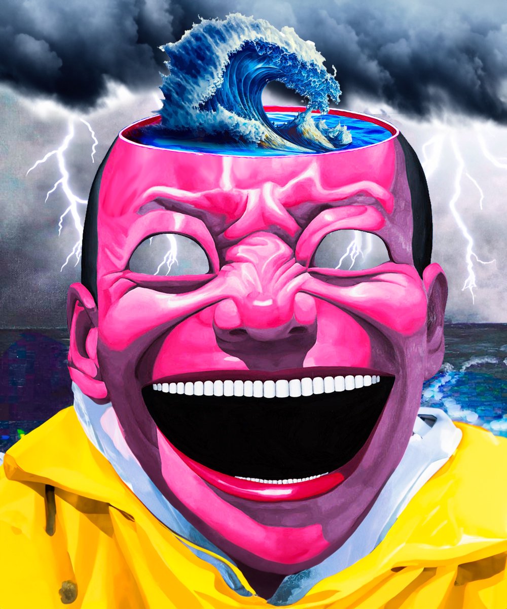 LiveArtX's tweet photo. Sneak peek alert! 🎨 We're ready to show you the unique NFT "Brain Storm" by Yue Minjun. The upcoming drop that can blow your mind!🌪️

Get a chance to win an allowlist spot: https://t.co/2BaV88JuY9 https://t.co/zUmw2km73Y