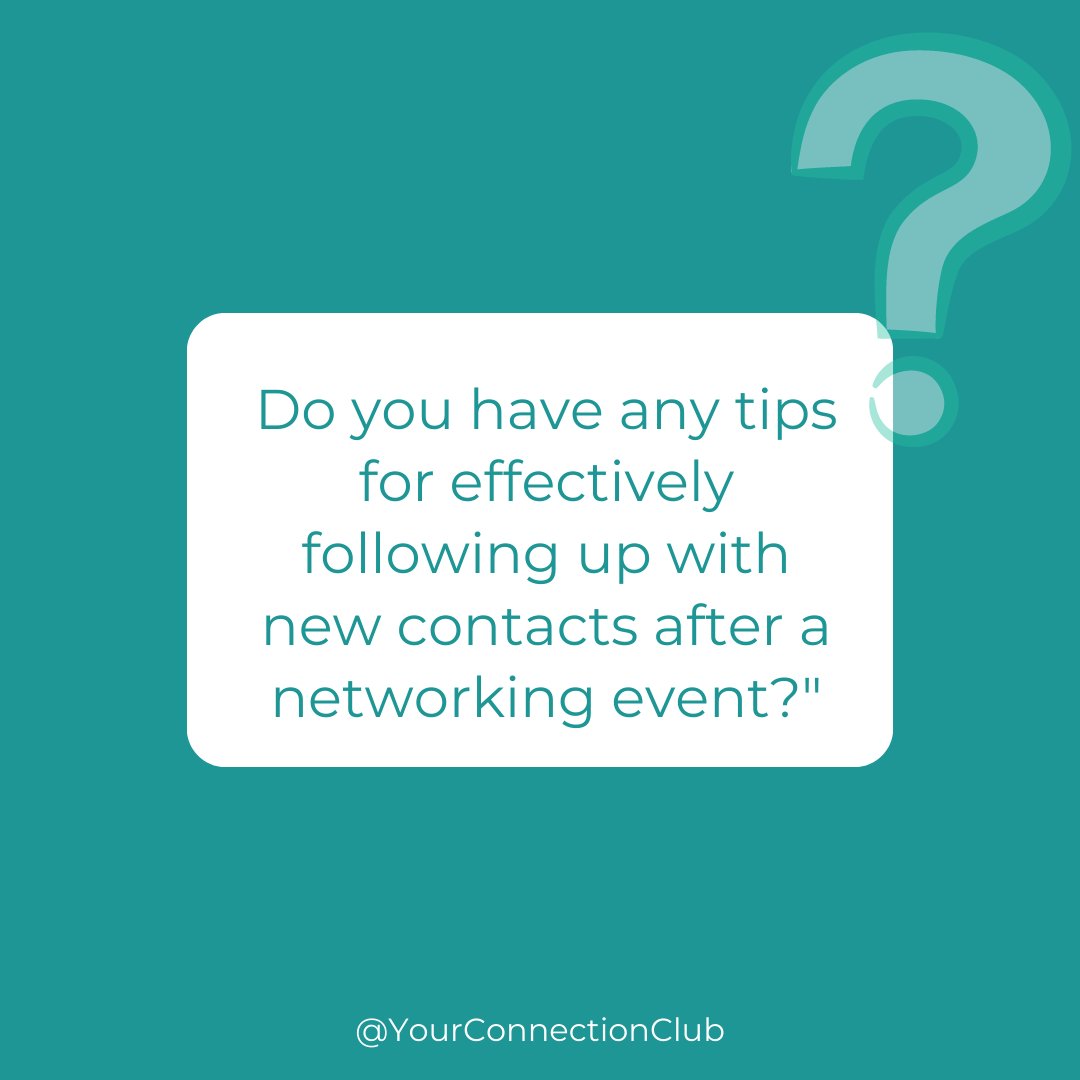 YourConnectClub's tweet photo. Here are some tips to maximize your impact:
1️⃣ Personalize your message. 2️⃣ Follow up promptly within 48 hours. 3️⃣ Express gratitude for their time. 4️⃣ Provide value with resources or solutions. 5️⃣ Connect on social media for future collaborations. https://t.co/EaN2Ulcmgc
