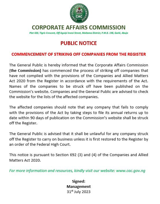 Corporate Affairs Commission (@cacnigeria1) on Twitter photo 