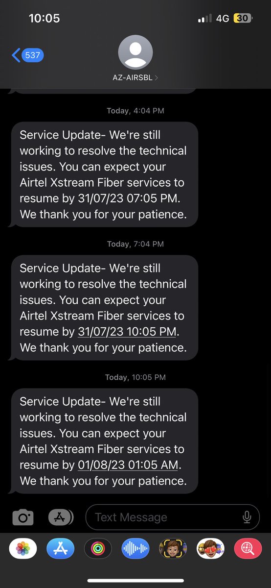 AbhilashTayade's tweet image. Hey @airtelindia it has been more than 12 hour’s you are trying to fix my Broadband .Done talking to your your customer service they are not being much helpful . I hope you resolve it asap !!
#Airtel5G #airtelxtream #airtelnetwork #Airtel