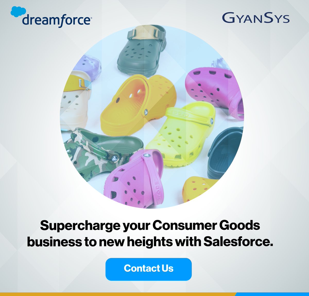 GyanSys's tweet photo. 🚀 Looking to take your Consumer Goods business to new heights? Our #expertise in the RCG industry has allowed clients like @Crocs to supercharge support workflows and improve customer relationships. 🔗 https://t.co/GjA2Tg3a8M
👉 Let's talk at #DF23 🔗 https://t.co/CD6I5l6ZGQ https://t.co/GSg1Dw0WNo