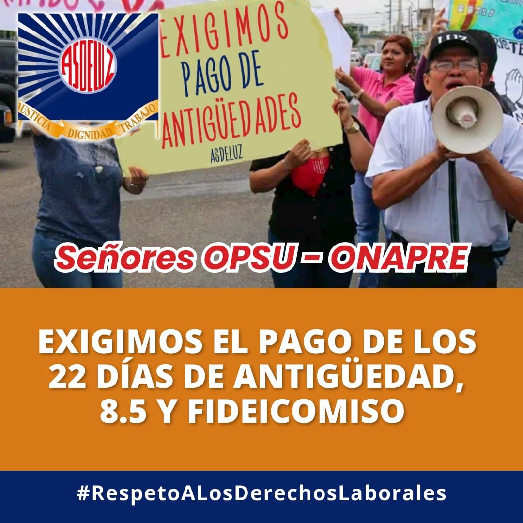 AMunelo's tweet photo. Señores OPSU-ONAPRE:
Uds, saben muy bien que el incremento del dólar devalúa y destruye todos nuestros salarios.

Exigimos el pago de los 22 días de antigüedad, 8,5 y fideicomiso a los trabajadores universitarios.

BASTA DE TANTA BURLA E INDOLENCIA
#RespetoALosDerechosLaborales https://t.co/htr4dcYJjA