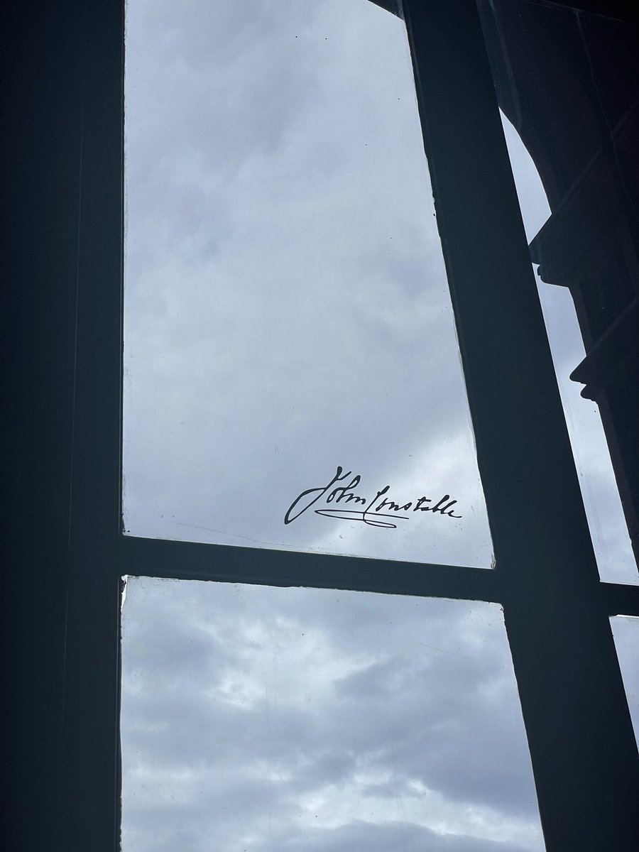 omnialnchristo's tweet image. My perennially favourite feature of the V&amp;amp;A Museum - perhaps of any museum - is where they just stuck John Constable’s signature to a window to invite you to join him contemplating changes in the sky