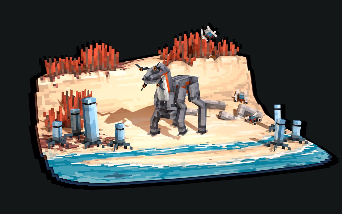 Fanart of @alexriesart's Birrin project. #3d #minecraft #pixelart #lowpoly #blockbench