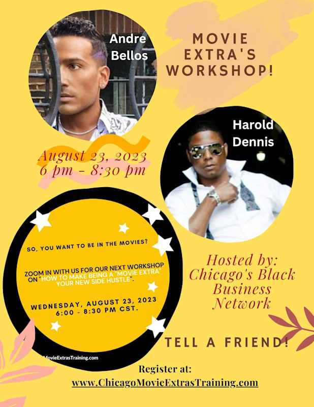 OkroguLes's tweet photo. 🎬 Looking for something new and exciting to step into?
Join us August 23 via ZOOM for "How to make being a 'movie extra' your new side hustle!" with industry experts Harold Dennis and Andre Bellos. Learn more:
https://t.co/OCwcHqjHKf #ChicagoFilms
#ChicagoWest #Chicagosouth https://t.co/WvBFtOBCVi