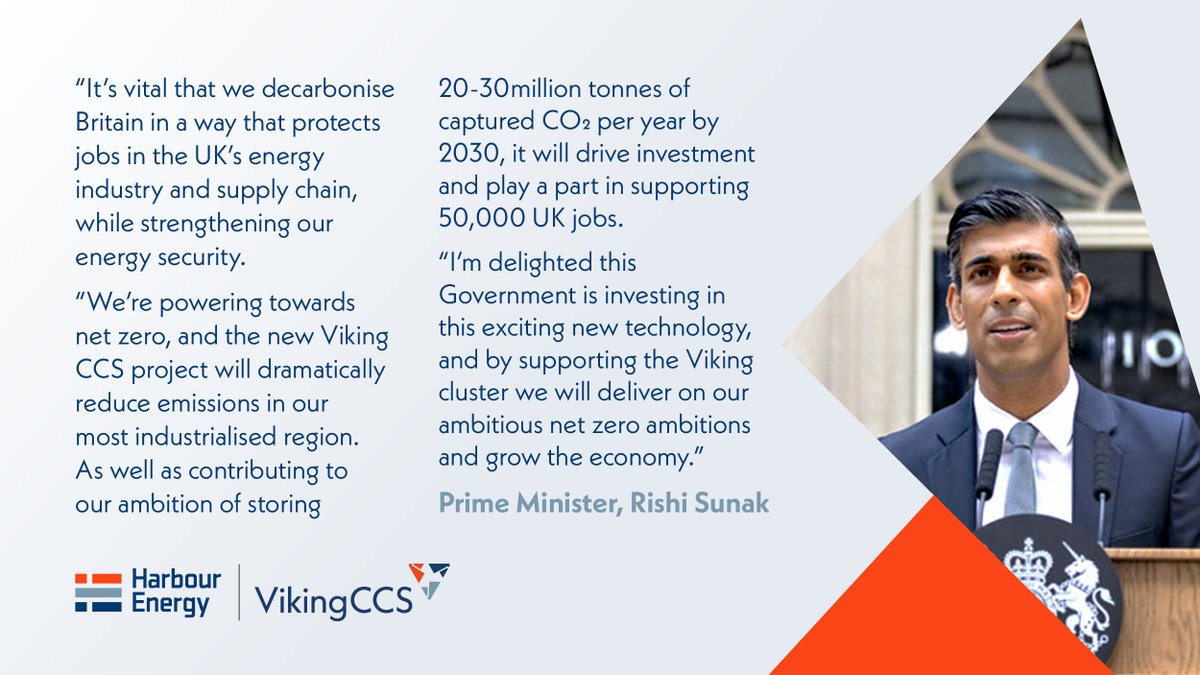 Viking CCS (@vikingccs) on Twitter photo Fantastic to have <a href="/RishiSunak/">Rishi Sunak</a>’s support for our #VikingCCS project as we are awarded #Track2 status today, as part of the UK Government’s #CCS cluster sequencing process. #CarbonCapture is vital to secure the UK’s #NetZero ambitions.
Find out more: vikingccs.co.uk/news/harbours-… Fantastic to have <a href="/RishiSunak/">Rishi Sunak</a>’s support for our #VikingCCS project as we are awarded #Track2 status today, as part of the UK Government’s #CCS cluster sequencing process. #CarbonCapture is vital to secure the UK’s #NetZero ambitions.
Find out more: vikingccs.co.uk/news/harbours-…