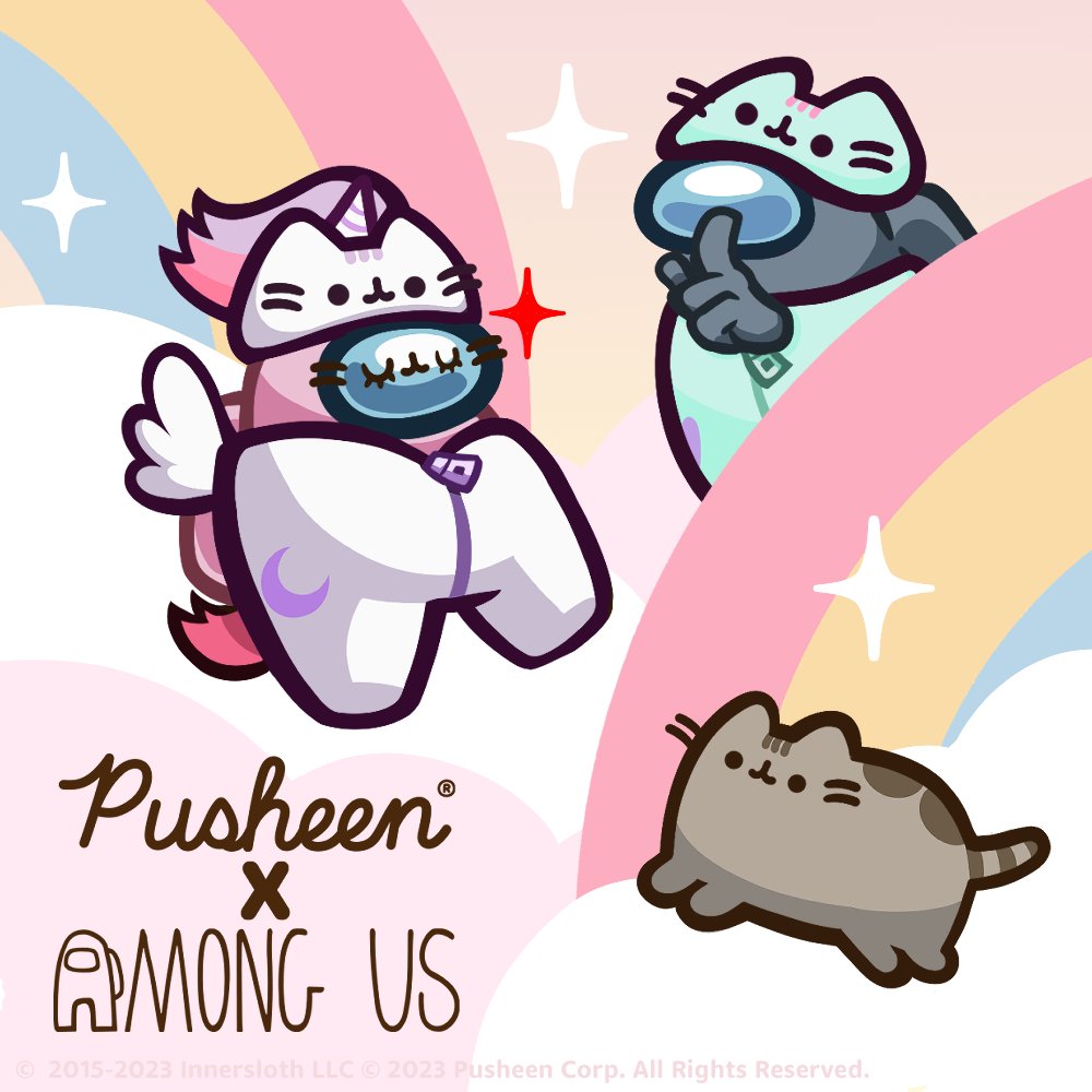 Pusheen's tweet photo. The purrfect crewmate! ✨🐱 Pick up the Pusheen Cosmicube at the @AmongUsGame store! ✨  https://t.co/yQ0Scyahh3 https://t.co/KVtyUKqneT