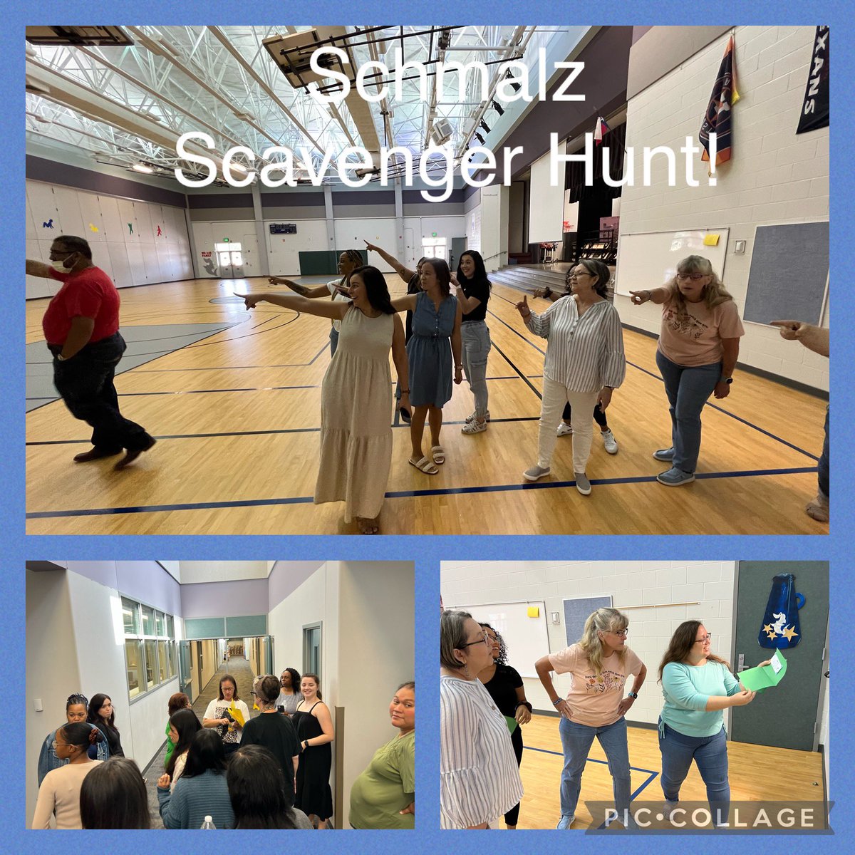 First day with new teachers! Kicking it off with a scavenger hunt!@schmalzsharks