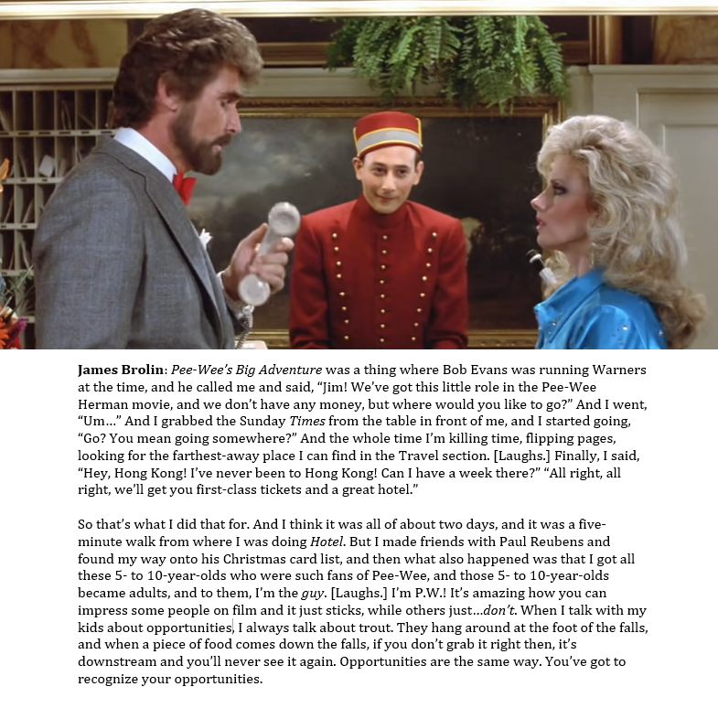NonStopPop's tweet photo. From my Random Roles with James Brolin.
#RIPPeeWeeHerman
#RIPPaulReubens
#PeeWeesBigAdventure
#PagingMrHerman https://t.co/HyYDTFWAiv