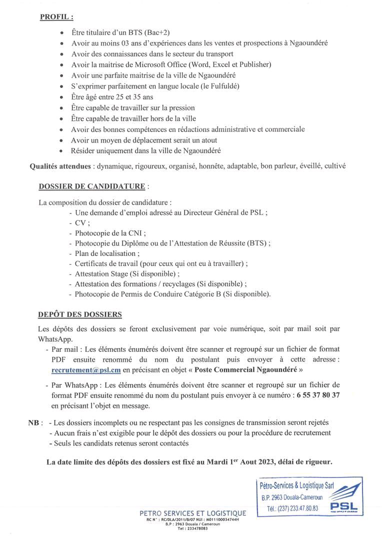 LoumaJobs's tweet photo. Neptune Oil recrute des Commerciaux.

Ville : Ngaoundéré
Contrat : CDI
Délai : 01/08/2023

Like et retweet l'information pour la partager avec ton réseau 😉 https://t.co/0DicsjuNoA