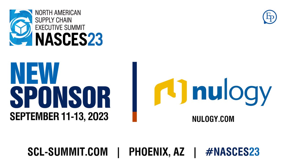 Thank you @nulogy for being a valued partner of #NASCES23! We look forward to seeing your team in Phoenix! ✈️ ➡️ Visit scl-summit.com to learn more. #NASCES #supplychain #supplychainsummit #supplychainsolutions #supplychainexcellence #supplychainmanagement