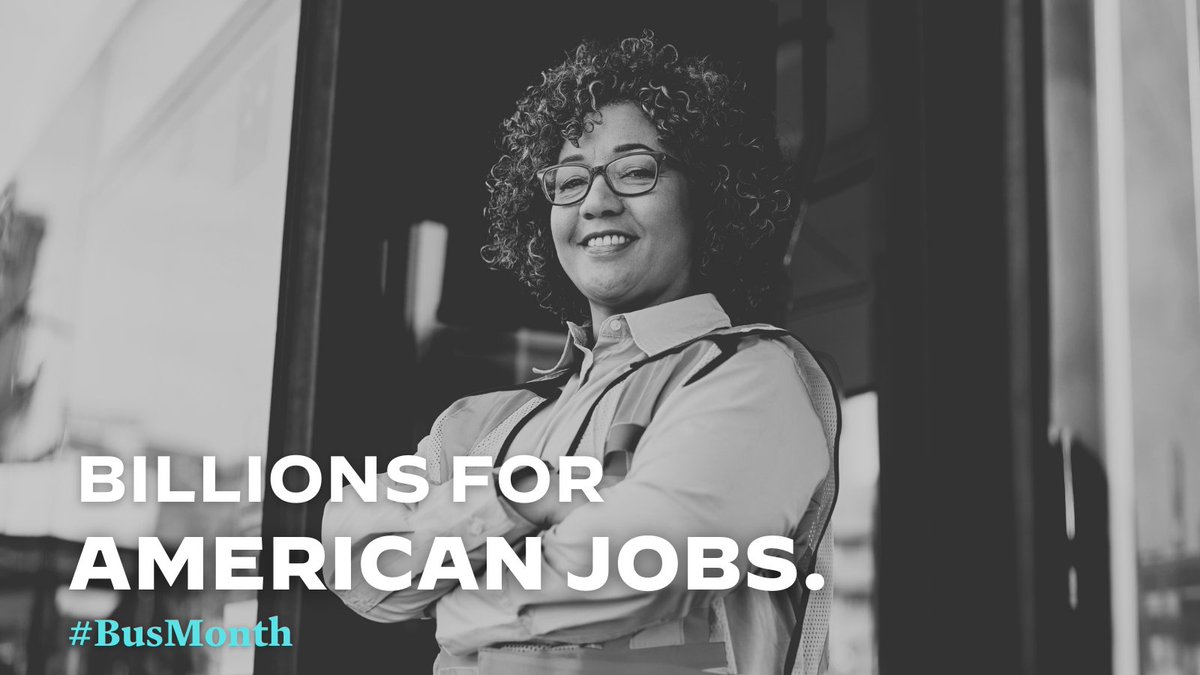 Did you know that America’s transit agencies support more than 400,000 good-paying jobs?

That’s why this #BusMonth, I’m especially proud to have voted for the Bipartisan Infrastructure Law that provides #Billions4Buses, creating great careers in the process.