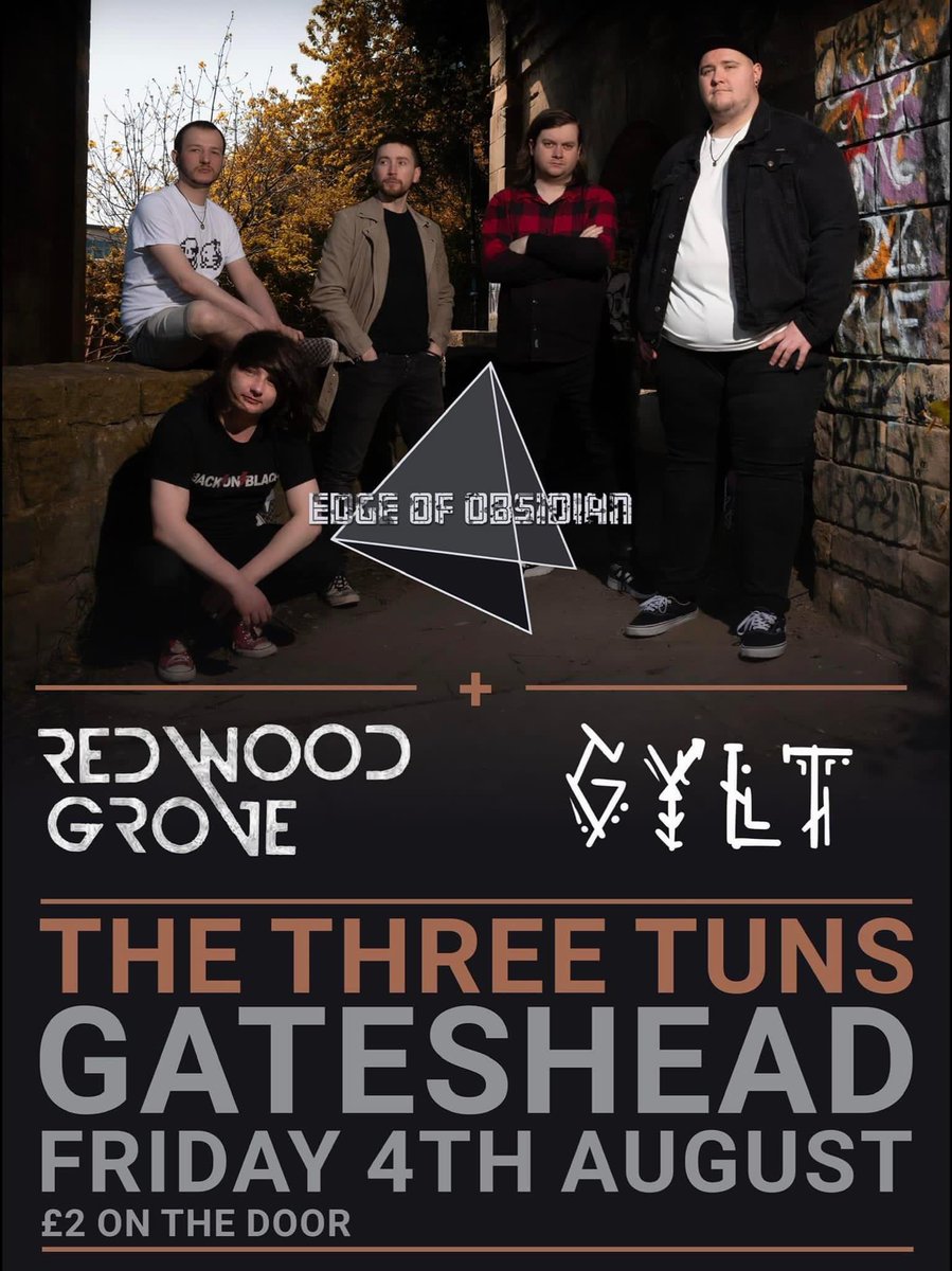 EdgeOfObsidian's tweet photo. THIS WEEK!!!

Hell yeah, we're back this week and ready to not just Shutdown, but Bring the House Down!

We're bringing Paradise to the Corn Club this Friday at The Three Tuns Gateshead alongside Redwood Grove and Gylt!

Event here:
https://t.co/wxqwRwudiK https://t.co/IDct0E9Ga9