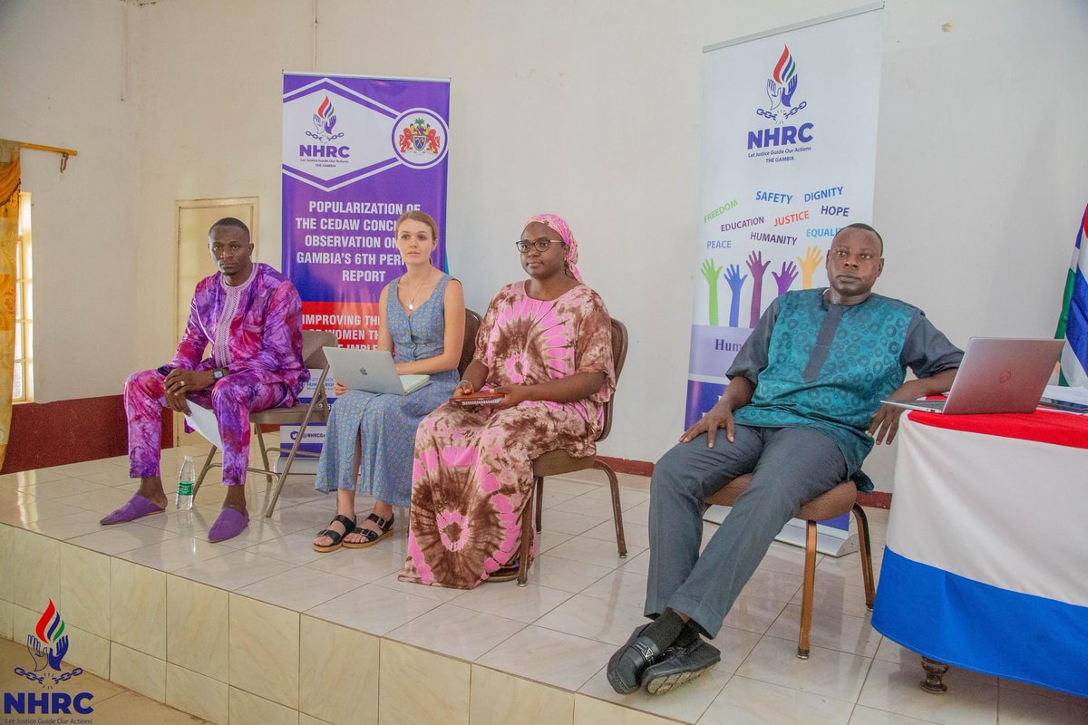 WomenInLiberat1's tweet photo. Together with @NHRCGambia &amp; partners we were in #Geneva during #Gambia’s review on #CEDAW in October 2022. 

It’s a pleasure joining them to popularise  #CEDAWConcludingObservations around the country. 

🙏 @AKrubs for representing us in  this very important journey https://t.co/sn2WfRgwPW