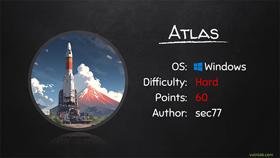 Atlas by <a href="/secure_sec77/">sec77</a> is coming to Vulnlab on Thursday - prepare some ☕️ and join the action!