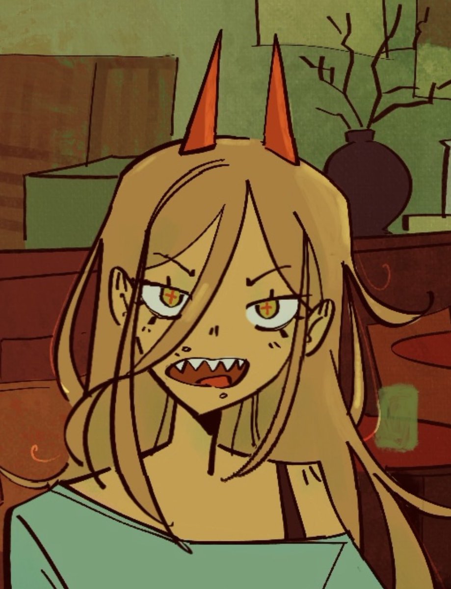 v3rdure_'s tweet image. the way i draw power has changed a lot., i love getting comfortable enough drawing a character that i can stylise them in a cool way
#chainsawman