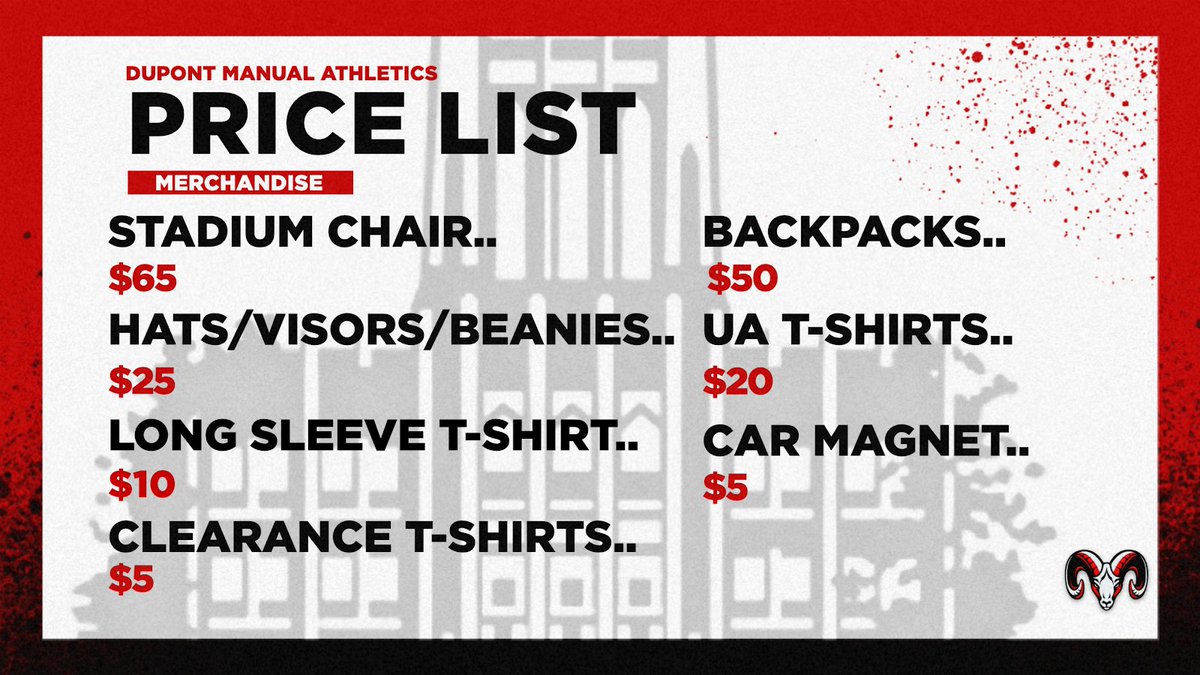 ManualAthletics's tweet image. We will have Spirit Wear available at this week&apos;s student registration located next to Crimson/Ram Card sales.