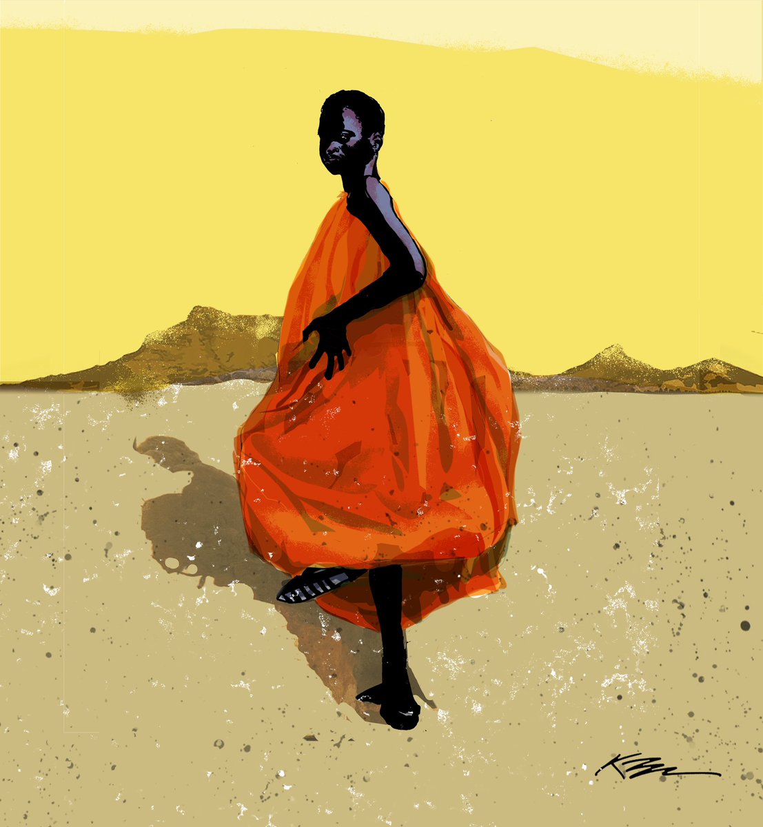“Life is loneliness… Yes, there is joy, fulfillment and companionship — but the loneliness of the soul, in its appalling self-consciousness, is horrible and overpowering.”  - Sylvia Path 

Running In The Sand (African woman) #markers #china marker #photoshopcolor
