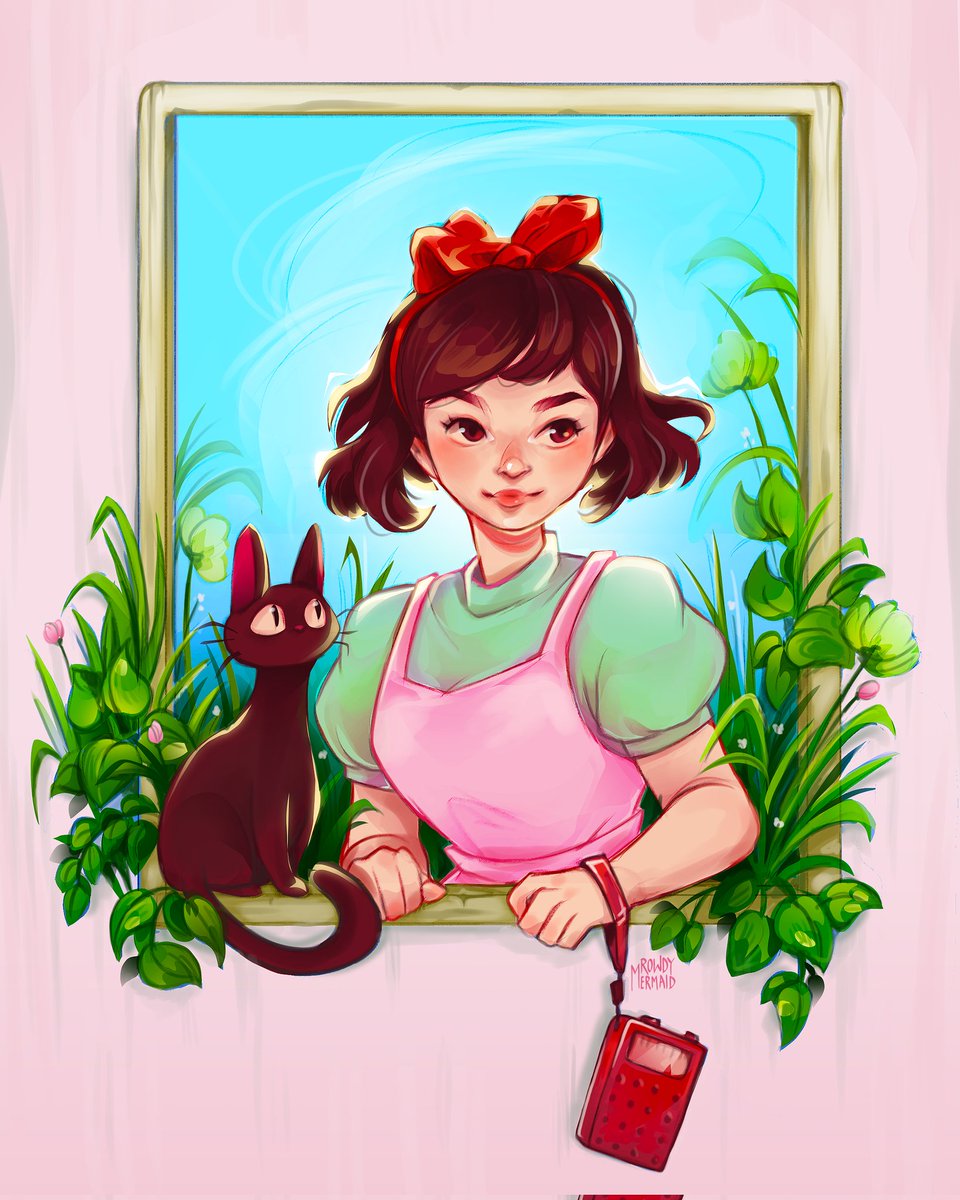 Kiki and Jiji! Fanart for one of the first Ghibli movies i watched!