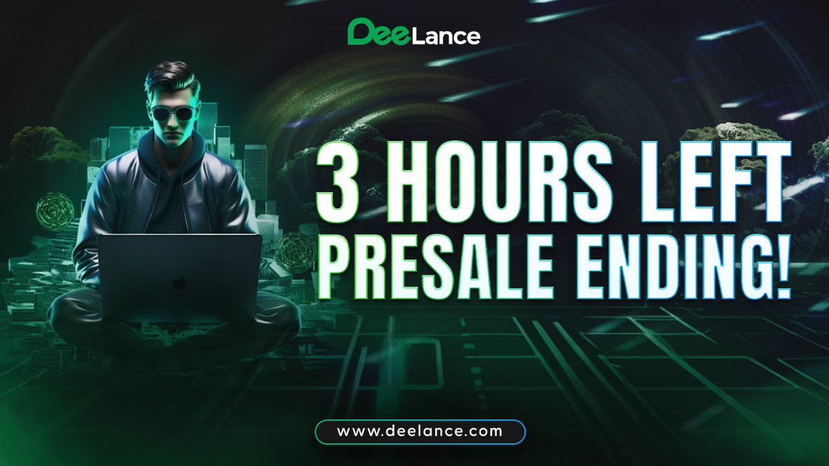 deelance_com's tweet photo. Hello there, DeeLancers! 👨‍💻

Less than 3 hours left until the end of our Presale! ⏳

With $DLANCE, you can access discounts on gig deals and Metaverse VIP Experience! ✨🚀

Raised $1.71 Million in presale already 🚀🔥

Grab some $DLANCE tokens now before presale closes! ⬇️

https://t.co/NyPKHOMGov

#Presale #Crypto #ETH #NFT