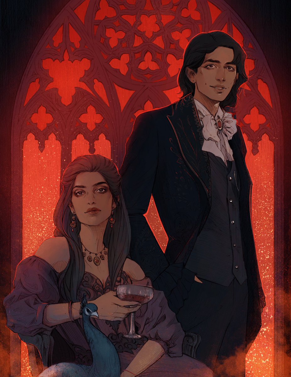 My oath of silence is officially lifted, and I can’t wait to share the character portraits that I created for Shelby Mahurin’s new duology The Scarlet Veil!! 

These two are Odessa and Dimitri, vampire nobility 🥰🍷