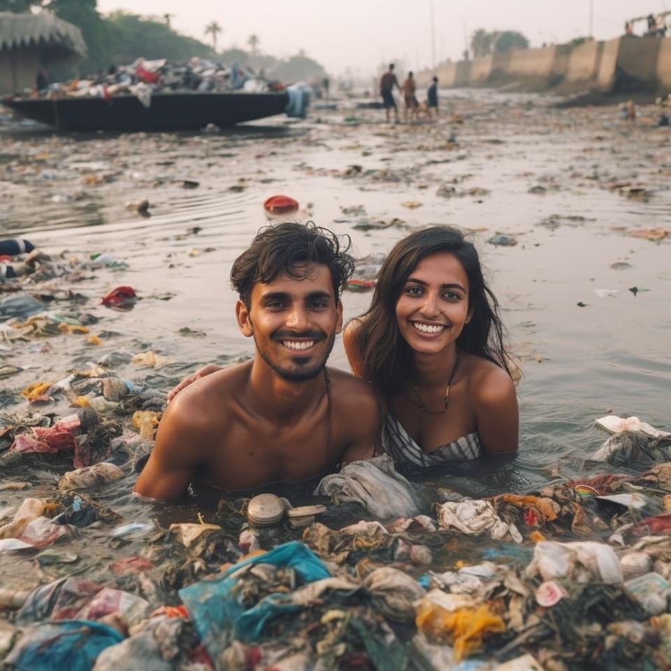 Librattus's tweet photo. Asi estuvieramos mi amor, nadando entre la basurita y los cadaveres en el #RioGanges pero te freseas. Tan Romantico que pudiera ser todo. #IndiaLoveTrip
😆😆😆 https://t.co/RL4UscXRNS