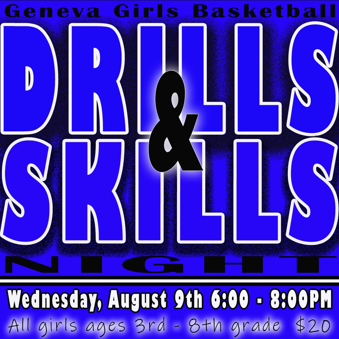 COME JOIN US 🏀💙 Drills and Skills Night!!! Wednesday, August 9th 6:00-8:00 PM at GHS, for 3rd-8th graders. Please use the link to get registered. store.geneva304.org/#!/products/7M… <a href="/Geneva304/">Geneva CUSD 304</a> <a href="/GFBBP/">Vikings Basketball</a> <a href="/GHS_ILathletics/">Geneva HS Athletics</a>