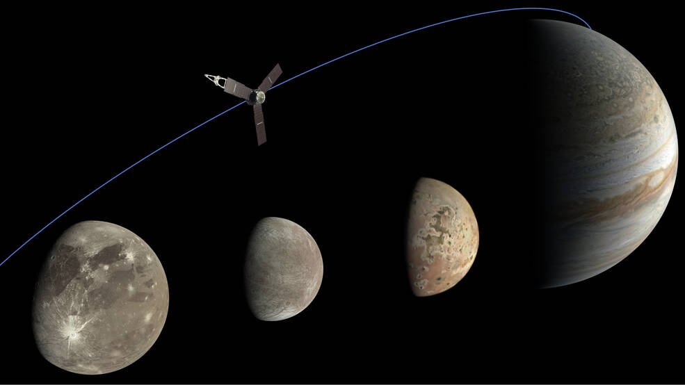 Juno de la <a href="/NASA/">NASA</a> se acerca cada vez más a la luna de Júpiter Io.