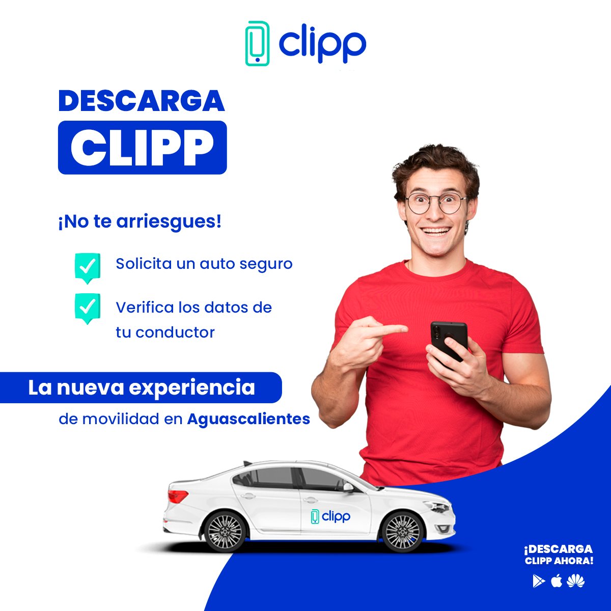 clippmex's tweet photo. 📲 ¡DESCARGA CLIPP! 🚗✨

La nueva experiencia de movilidad en Aguascalientes!  

¡No te arriesgues, somos tu app segura! ☑️

👉🏼⬇️ https://t.co/0z8XDpZVbD

#ClippMéxico #Aguascalientes https://t.co/Pdctbe9loM