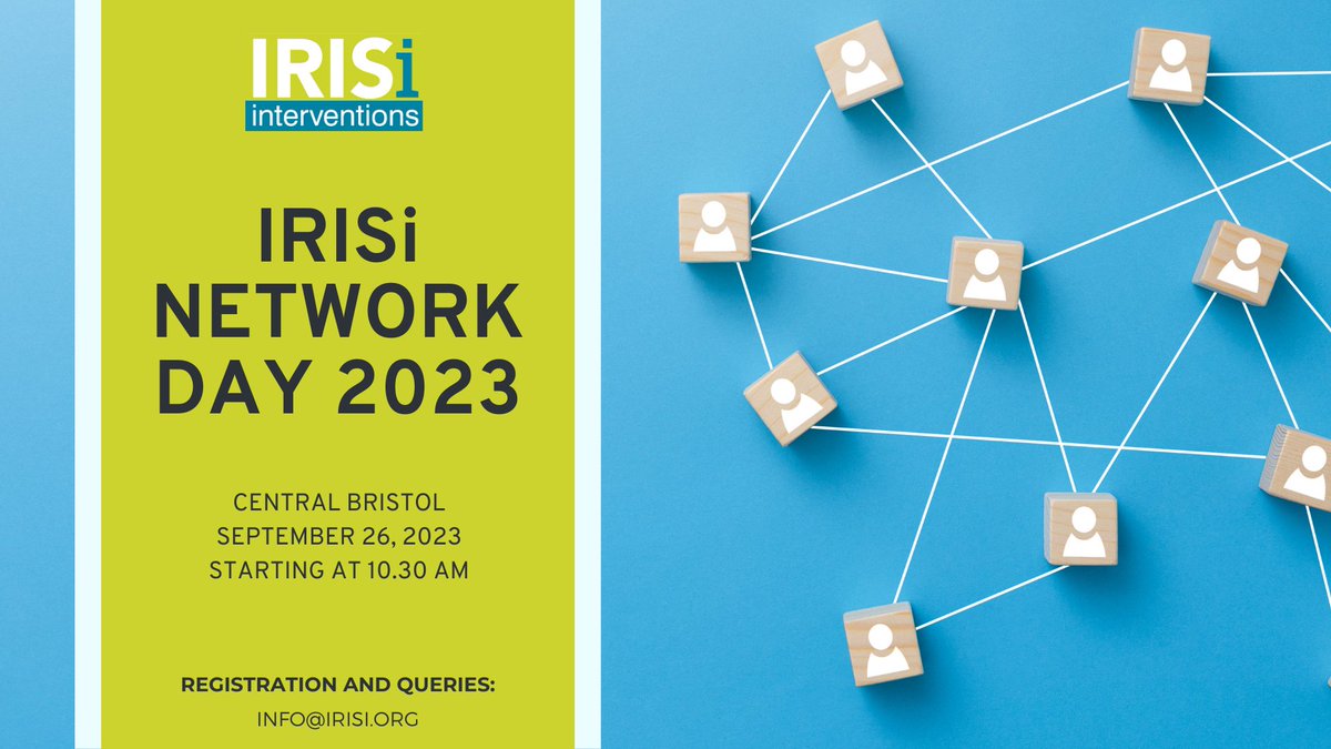 #IRISiNetworkDay Registration is now open to all IRIS and ADViSE Advocate Educators and Clinical Leads on a first-come, first-served basis. 👉When: September 26th, from 10:30 am to 4:30 pm. 👉Where: The Foundation (Bristol, BS1 5BE). To register, contact us at info@irisi.org.