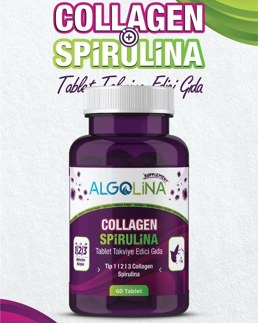AlgolinaTR's tweet photo. Mutluyuz! 😍 
Collagen + Spirulina İçeren Tabletimiz çıktı...
Türkiye'nin ilk ve tek #kolajen ve #spirulina içeren tableti #Trendyol mağazamıza özel satışta!

#spirulinatablet #kolajentakviyesi #kolajen #kollajen #collagen #takviye #takviyeedicigıda https://t.co/EmB46aOa38