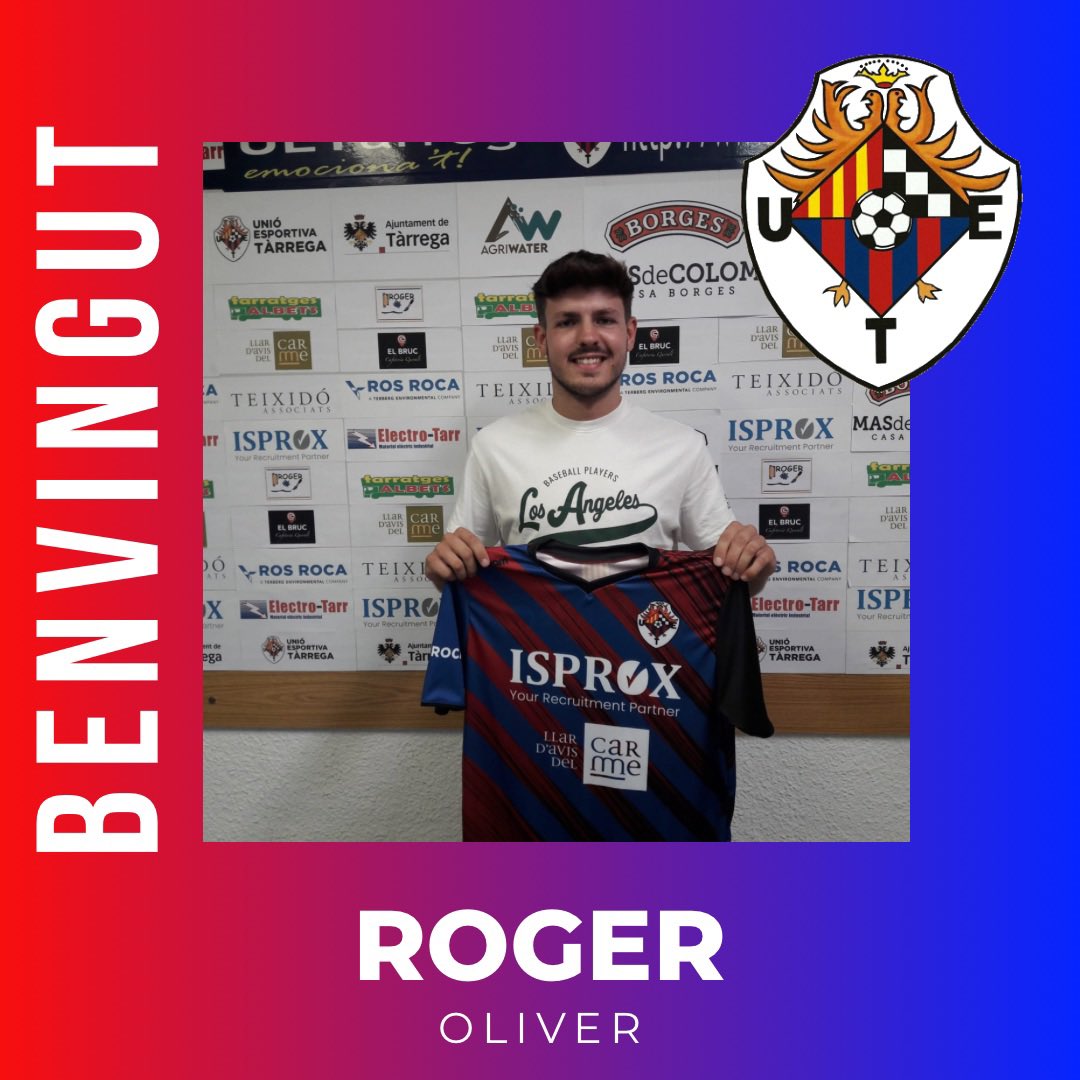 ‼️📣COMUNICAT OFICIAL 📣‼️

Roger Oliver nou jugador de la Unió Esportiva Tàrrega. Jugador format a la base del futbol targarí i procedent del Guissona, Roger arriba per reforçar la plantilla en la porteria de l’equip. 
Molta sort i encerts en aquesta nova etapa. ⚽️💪🏽
Som-hi 🔵🔴
