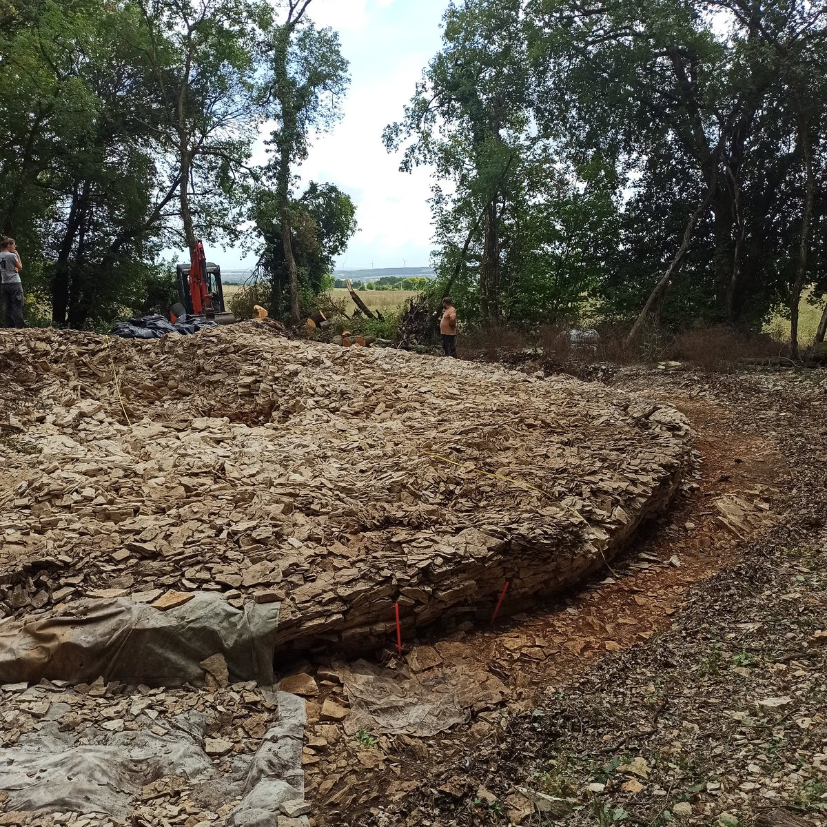 AssoMegaNeo's tweet photo. Début des fouilles sur le tumulus du Magnou situé en @charente. https://t.co/ql6posHM3M