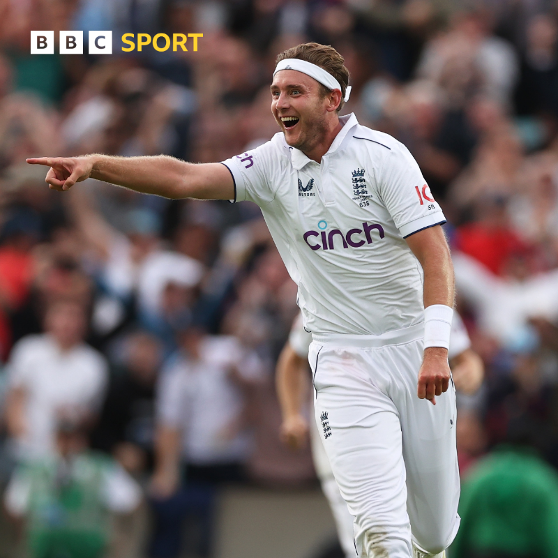 BBCSport's tweet photo. England have denied Australia a first overseas Ashes victory since 2001! 🏴󠁧󠁢󠁥󠁮󠁧󠁿

Stuart Broad ending his career by taking the last two wickets.

It was meant to be.

📻📲 Reaction on @BBCSounds and the @BBCSport app

#BBCCricket #Ashes