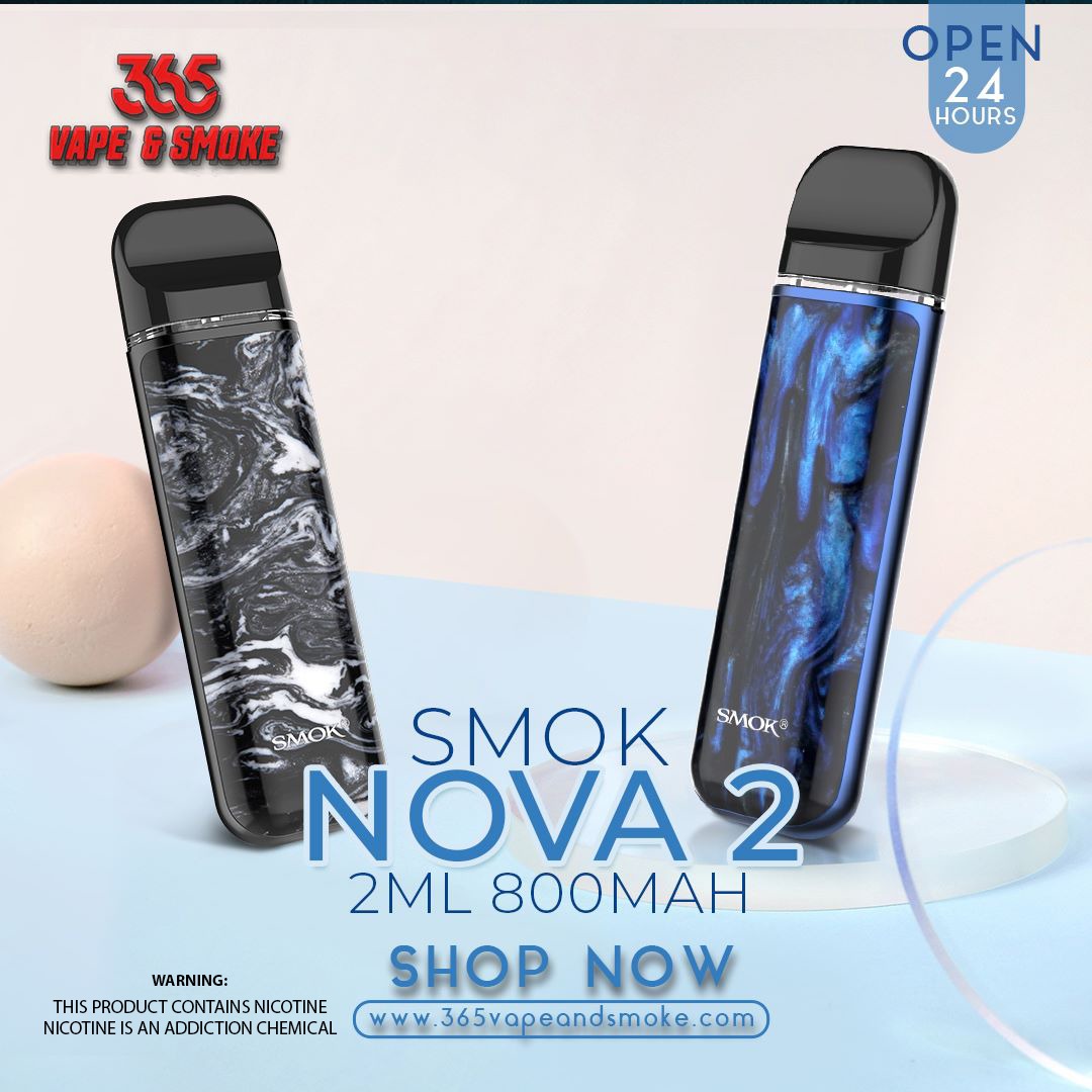 365smokeandvape's tweet photo. SMOKE NOVA 2  ..........   2ml 800mah  
365 Smoke and Vape #vapeshopsnearus #vapeshopsnearme #vapeshop #smokeshop #cbdshops #vapehouse #houston #HoustonTexas #crosby #seguin #gonzales #Texas #hookahlove #hookahlife #smokingbeauty https://t.co/3TDgaqXKiH