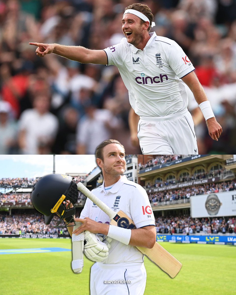 Final act with the bat: SIX 🔥
Final act with the ball: WICKET 👏

Stuart Broad becomes the only player to achieve both feats in his last Test appearance 🤯

What a fairytale ending 🙌 #ENGvAUS