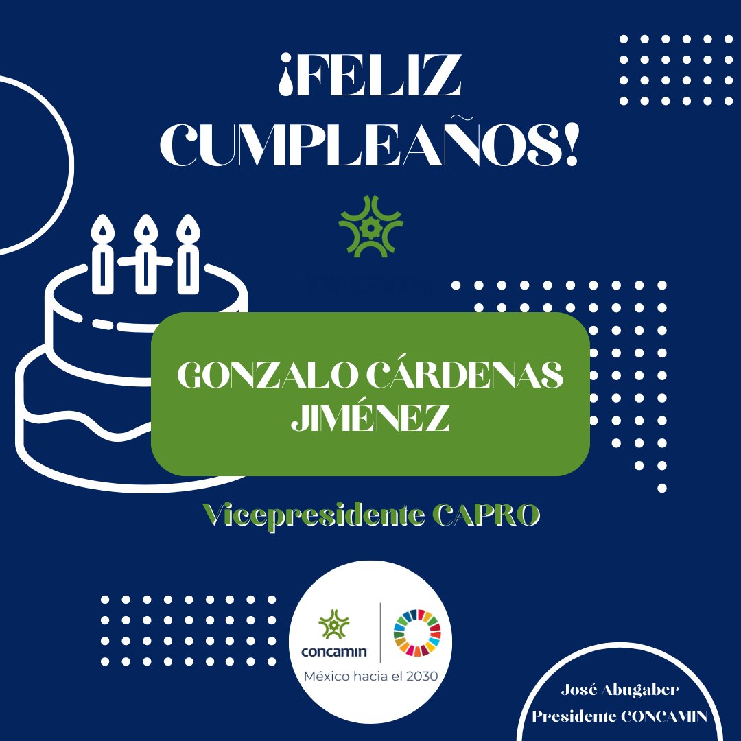 abugaberjose's tweet photo. Muchas felicidades a Gonzalo Cárdenas Jiménez, vicepresidente de #CAPRO, por su cumpleaños. Espero que la pases excelente en compañía de tus seres queridos. Te mando mis mejores deseos y un gran abrazo. https://t.co/cbcuLJ016F