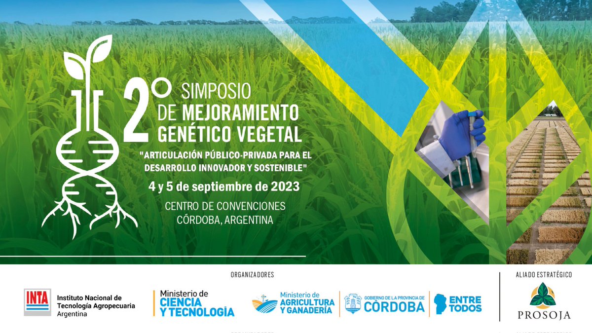 intaargentina's tweet photo. Con la idea de compartir innovaciones y conocimientos científicos y técnicos que aporten a mejorar la productividad y sostenibilidad, organizamos la 2° edición del Simposio Internacional de Mejoramiento Genético Vegetal.

🗓️4 y 5 de septiembre

Más info 👉https://t.co/l6zReL1qdp https://t.co/8joaoos5DR