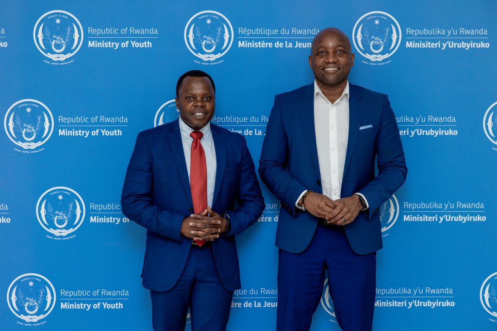 RwandaYouthArts's tweet photo. This afternoon, Hon. @jnabdallah had a productive discussion with @GomeraM, the @undp_rwanda Representative, regarding the ongoing preparations for the #YouthConnekt Africa Summit scheduled to take place in Nairobi, Kenya, later this year. https://t.co/wDSCNGG528