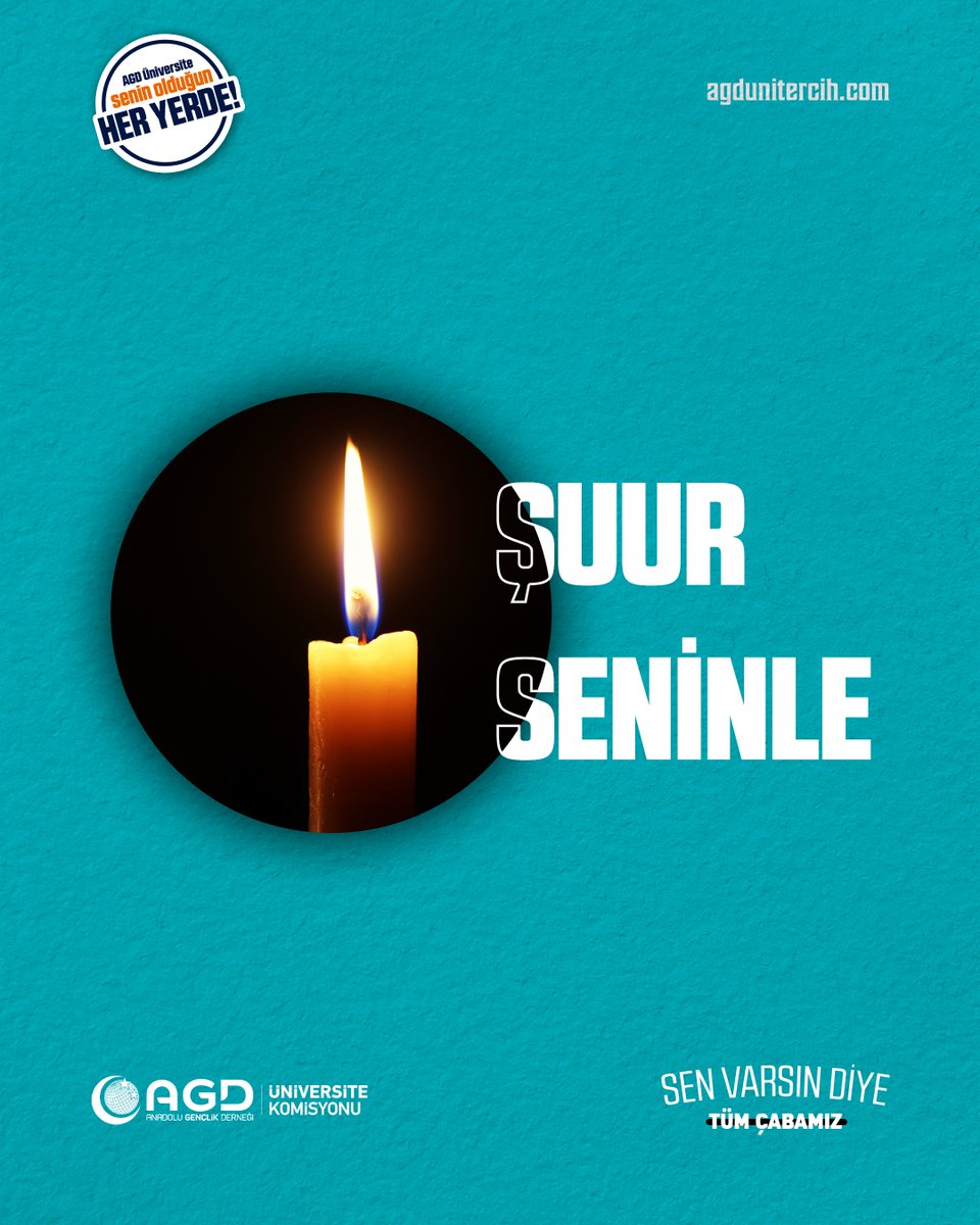 AGDUNi's tweet photo. Şuur Seninle

#AGDUniSeninOldugunHeryerde #SenVarsınDiyeTümCabamız #Tercih2023 https://t.co/8odSlpafZh